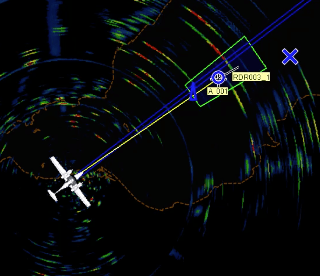Screenshot of radar sweep