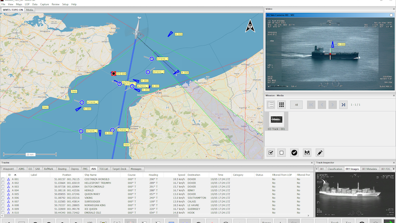 Screenshot of S100 performing Maritime search