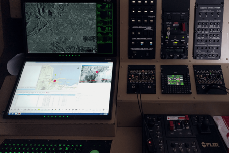 Picture of FLIR 380 workstation in action on aircraft