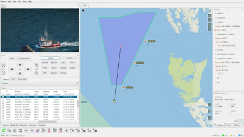 Screenshot showing an overview of the AIMS-ISR mission management system