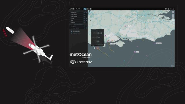 Picture showing MetOcean integration with AIMS-C4 with helicopter flying by